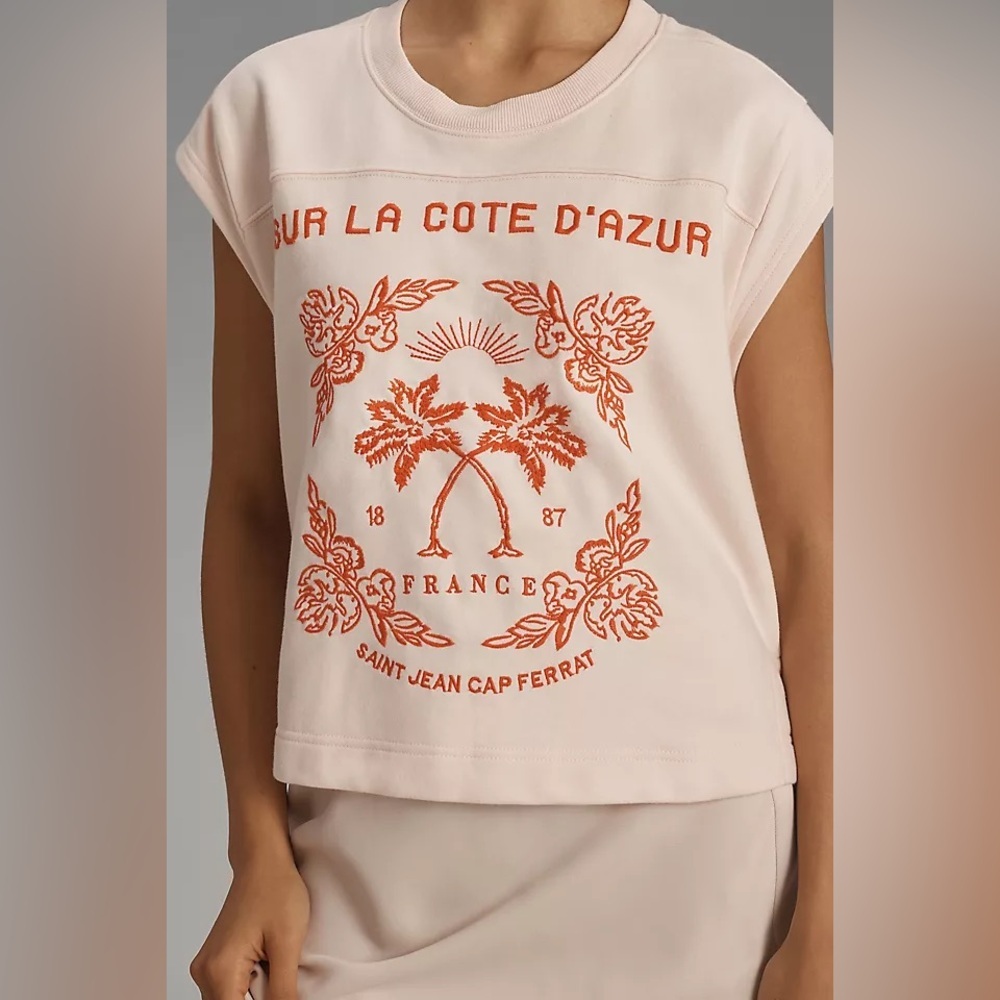 Anthropologie Embroidered Côte d'Azur Top
